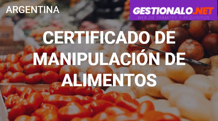 Certificado de Manipulación de Alimentos